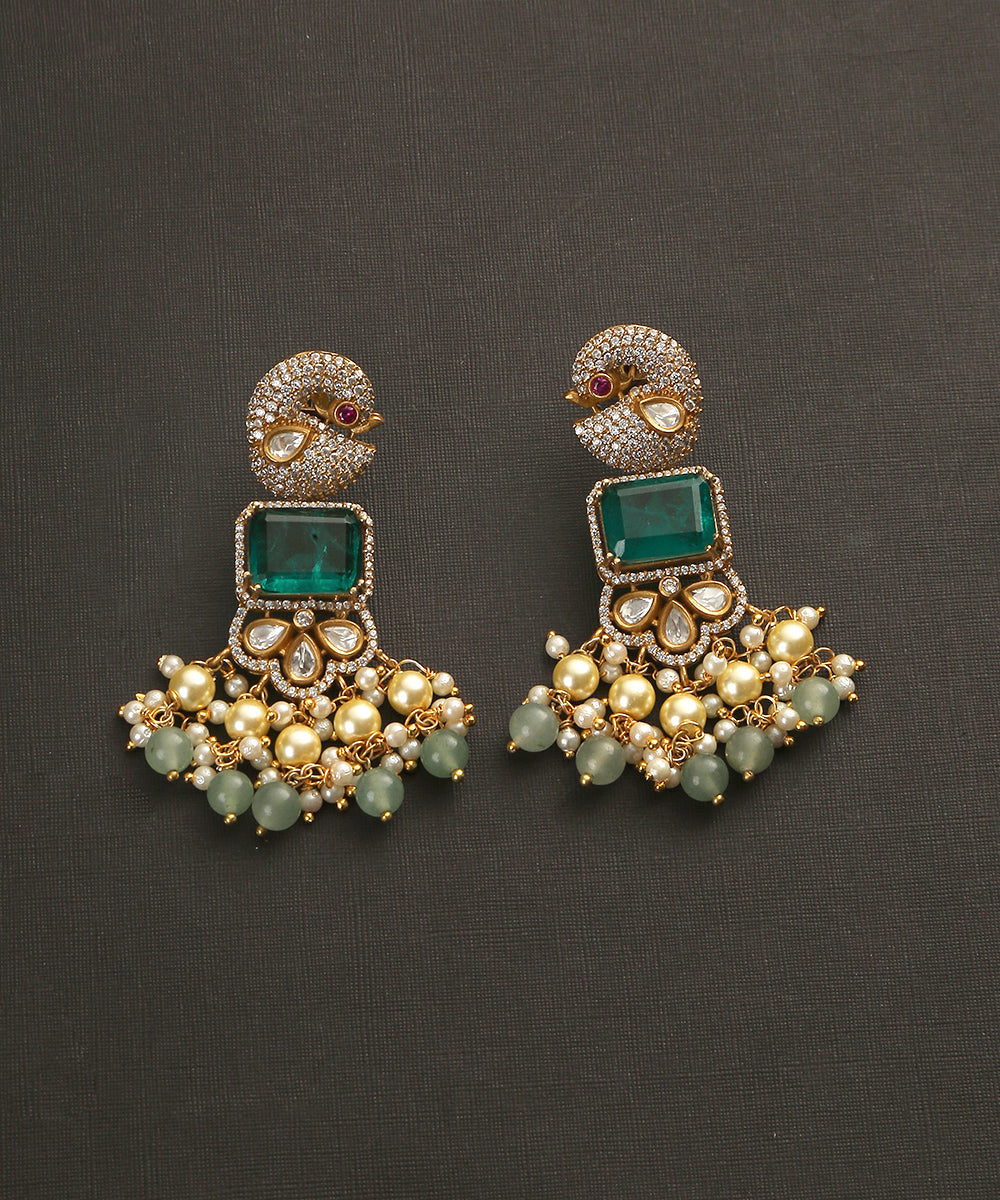 Aifaa_Handcrafted_Necklace_Set_With_Green_Semi_Precious_Stones_WeaverStory_02