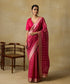 Hot_Pink_Handloom_Stiped_Organza_Saree_With_Sanjab_Border_WeaverStory_01