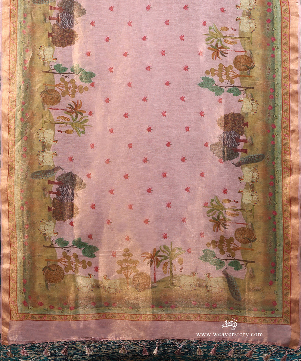 Handloom_Mauve_Pure_Cotton Tissue_Banarasi_Suit_Set_Fabric_With_Printed_Nandi_Motif_Dupatta_WeaverStory_04