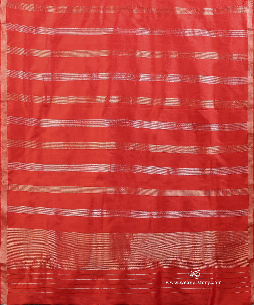 Handloom_Red_Pure_Mushroo_Silk_Banarasi Suit_Set_Fabric_With Small_Boota_WeaverStory_04