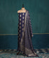 Blue_Handloom_Pure_Cotton_Silk_Banarasi_Suit_Set_Fabric_With_Floral_Boota_WeaverStory_01