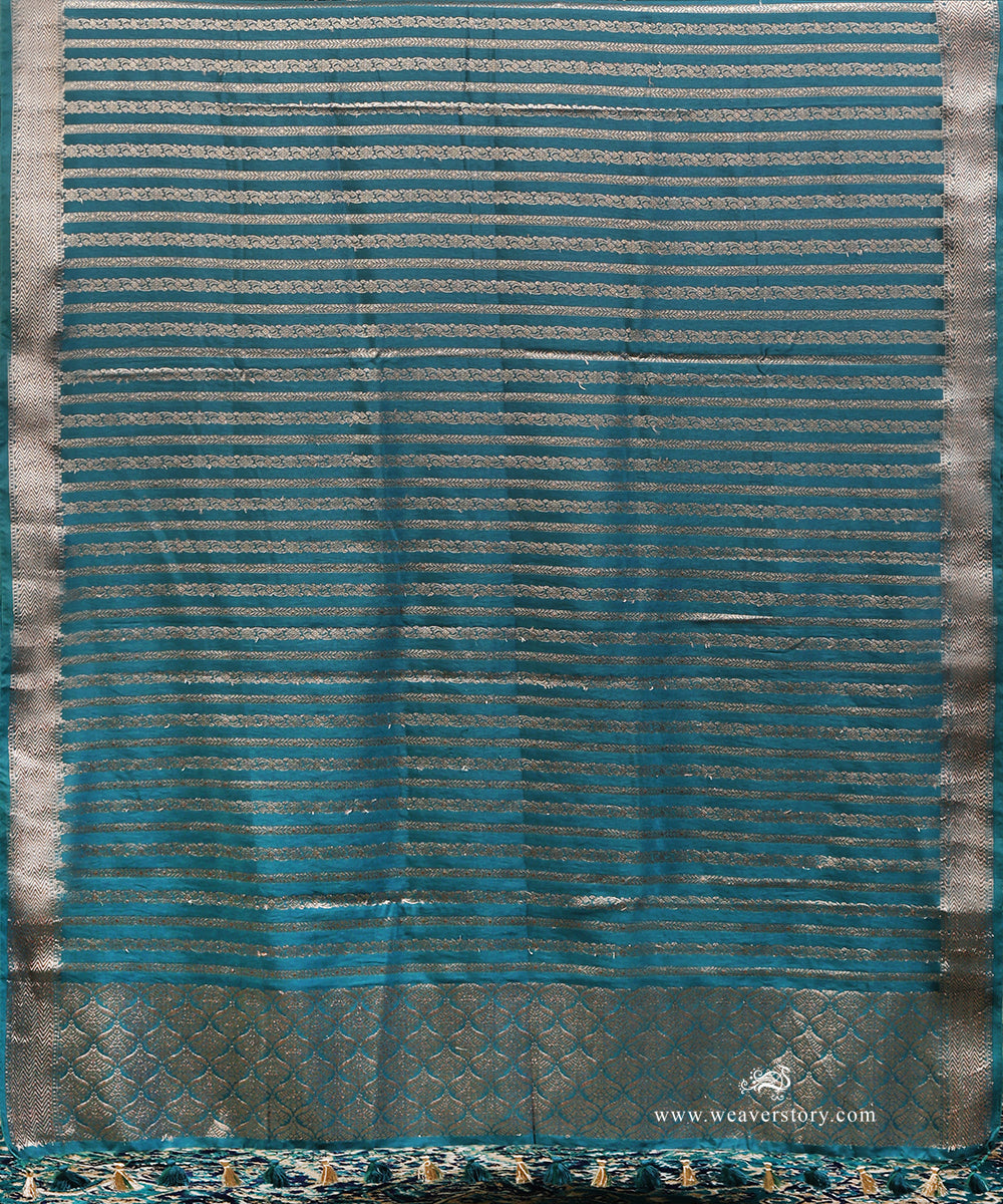 Handloom_Teal_Pure_Cotton_Silk_Banarasi_Suit_Set_Fabric_With_Diagonal_Bel_WeaverStory_04