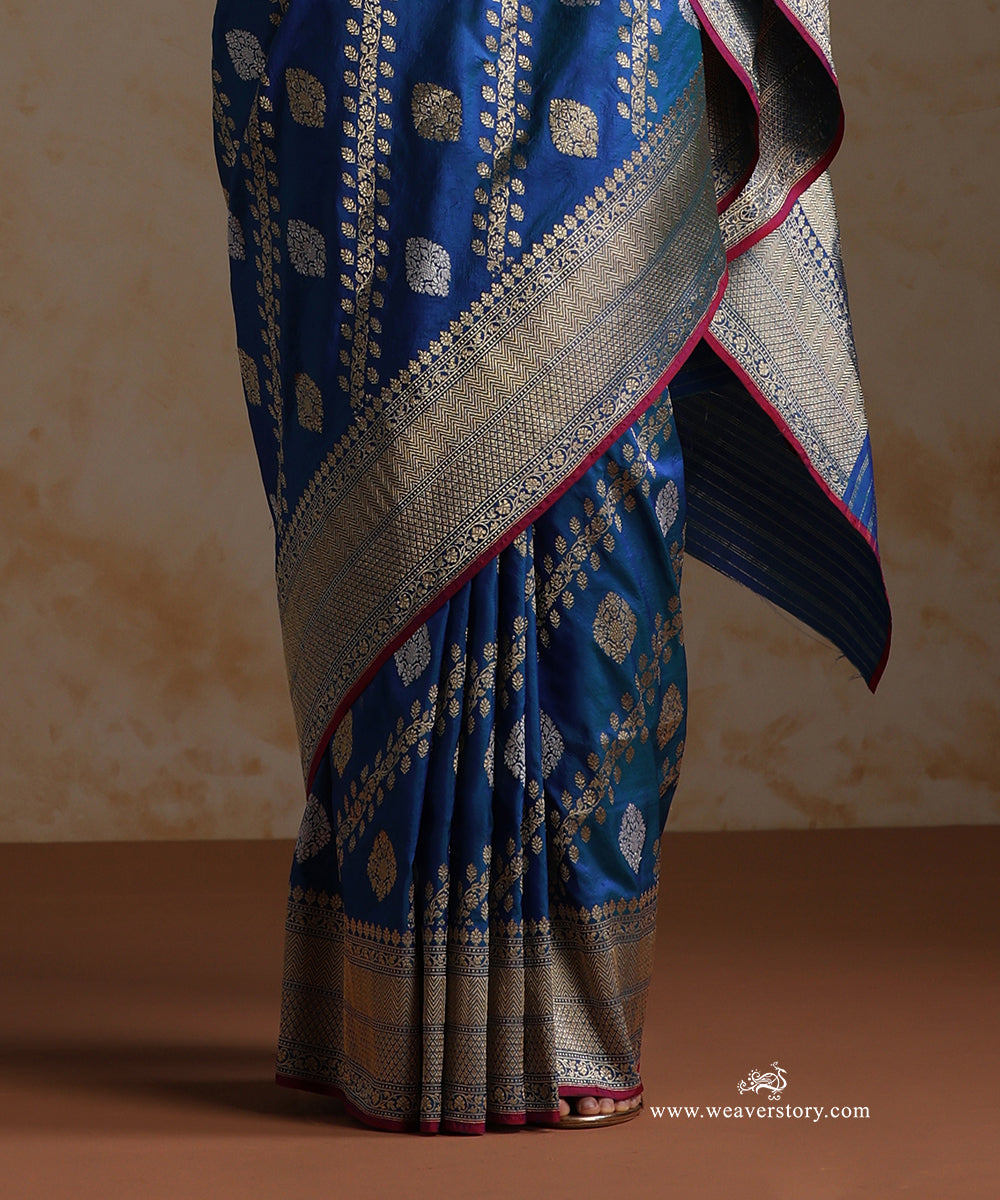 Peacock_Blue_Handloom_Pure_Katan_Silk_Banarasi_Saree_With_Kadhwa_Jaal_WeaverStory_04