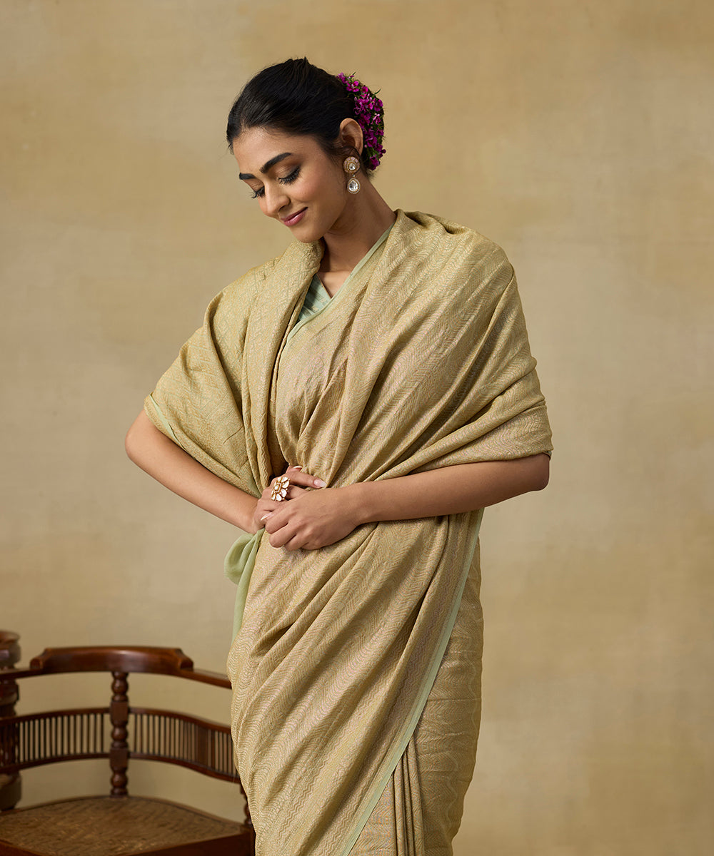 Handloom_Pista_Green_Pure_Tissue_Georgette_Saree_With_Zari_Work_WeaverStory_02