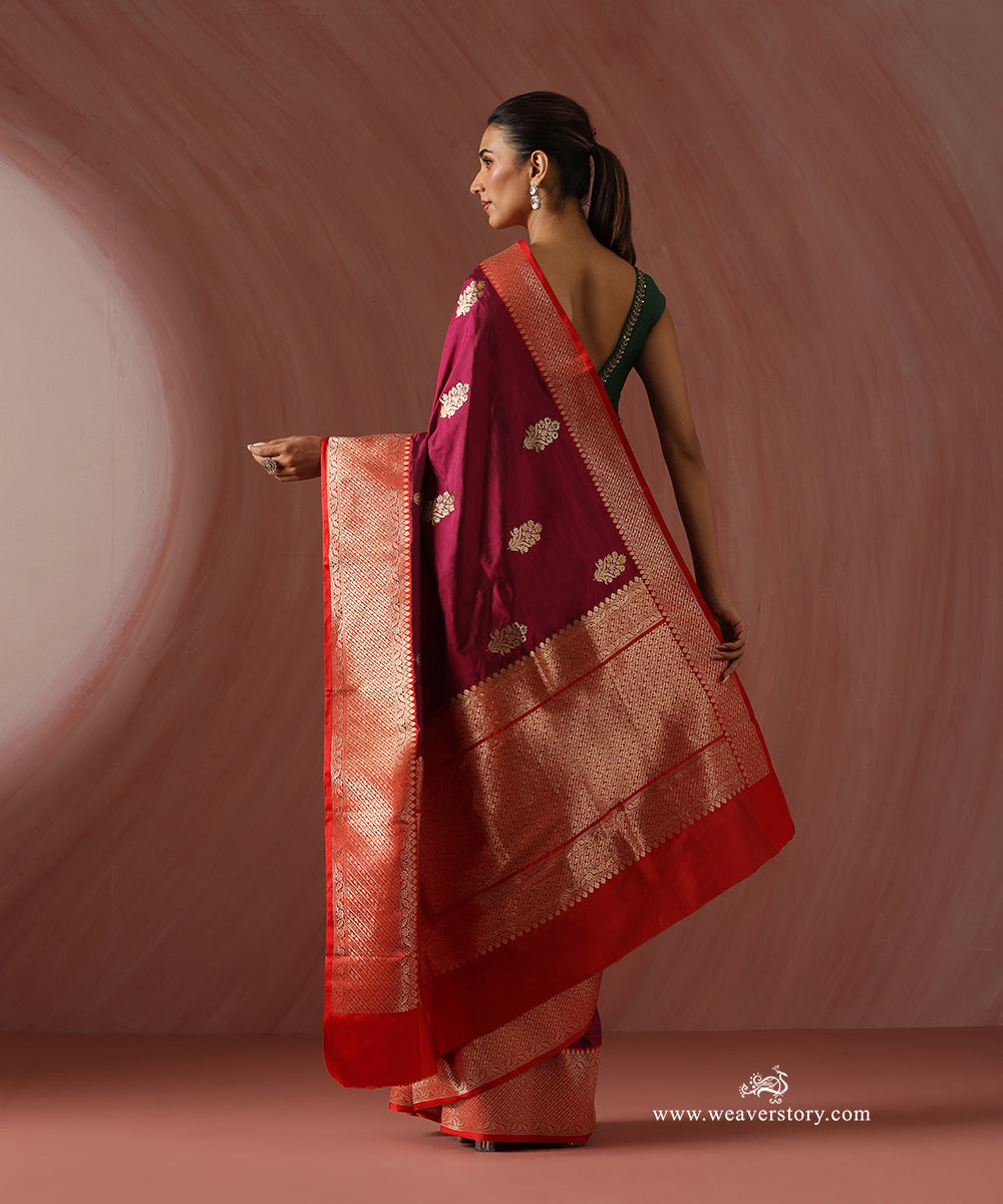 Maroon_Handloom_Pure_Katan_Silk_Saree_With_Floral_Boota_And_Ambi_Motif_Border_WeaverStory_03