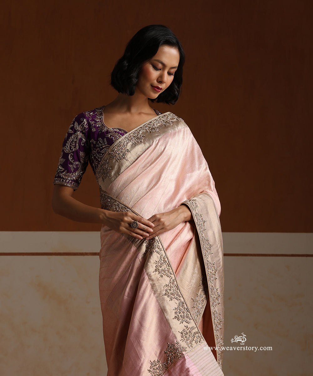 Pink_Zari_Handloom_Tanchoi_Pure_Katan_Silk_Banarasi_Sareee_With_Grey_Border_WeaverStory_02
