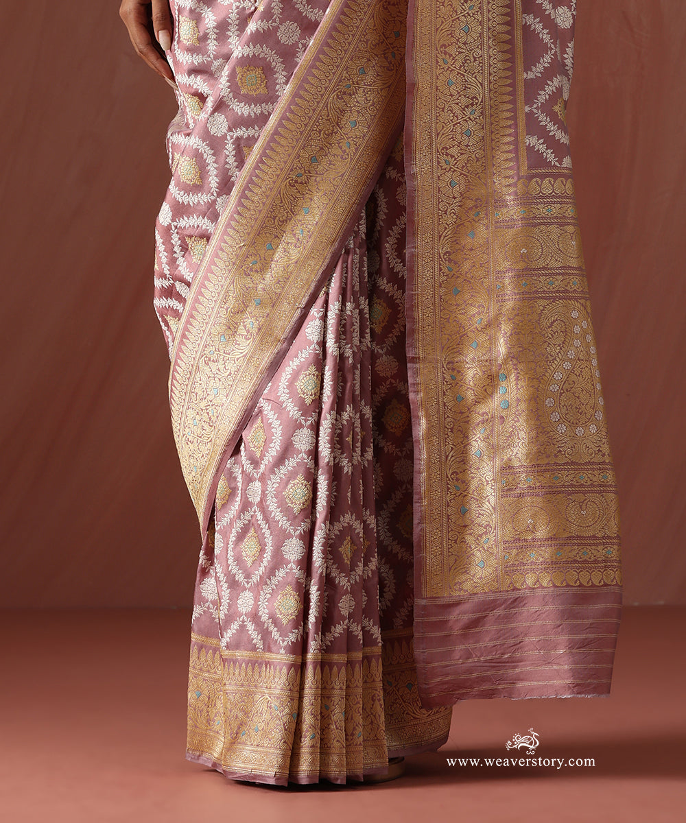 Pastel_Pink_Handloom_Pure_Katan_Silk_Saree_With_Meena_Work_Jangla_WeaverStory_04