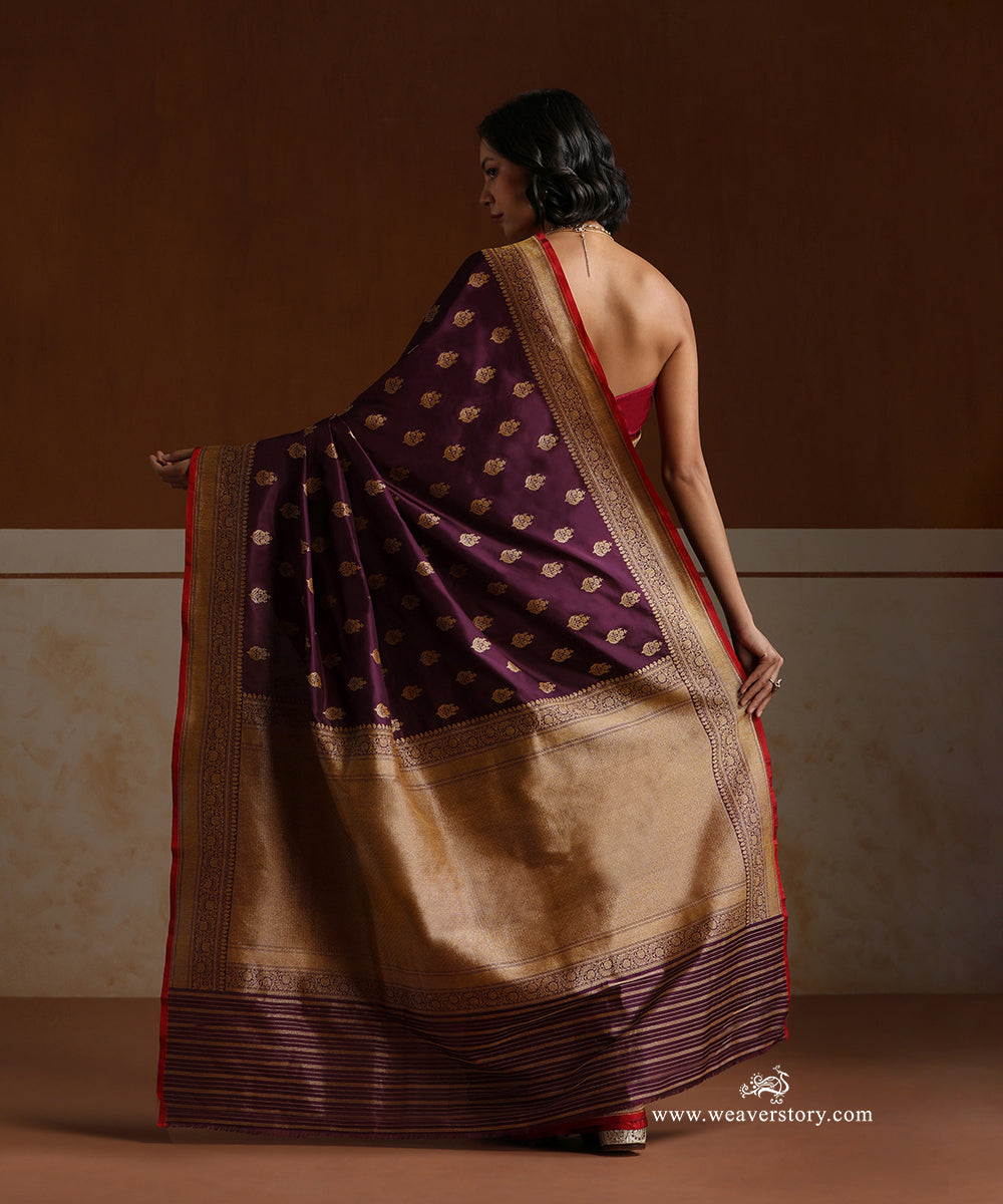 Dark_Purple_Handloom_Pure_Katan_Silk_Banarasi_Saree_With_Cutwork_Booti_WeaverStory_03