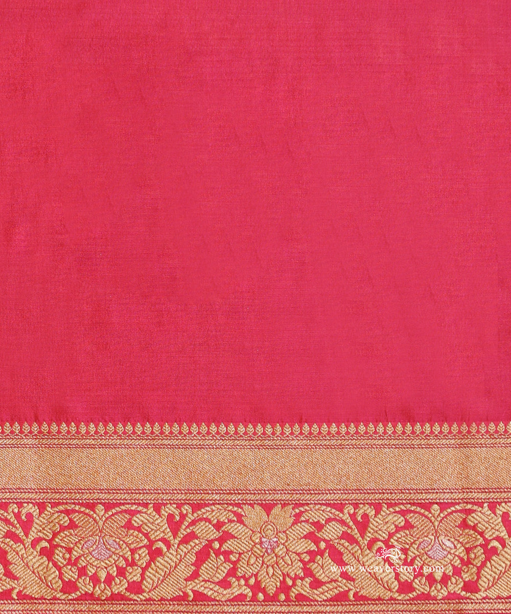 Neon_Pink_Handloom_Double_Shade_Pure_Katan_Silk_Banarasi_Floral_Kimkhab_Kadhwa_Saree_With_Silver_Meena_Booti_WeaverStory_05