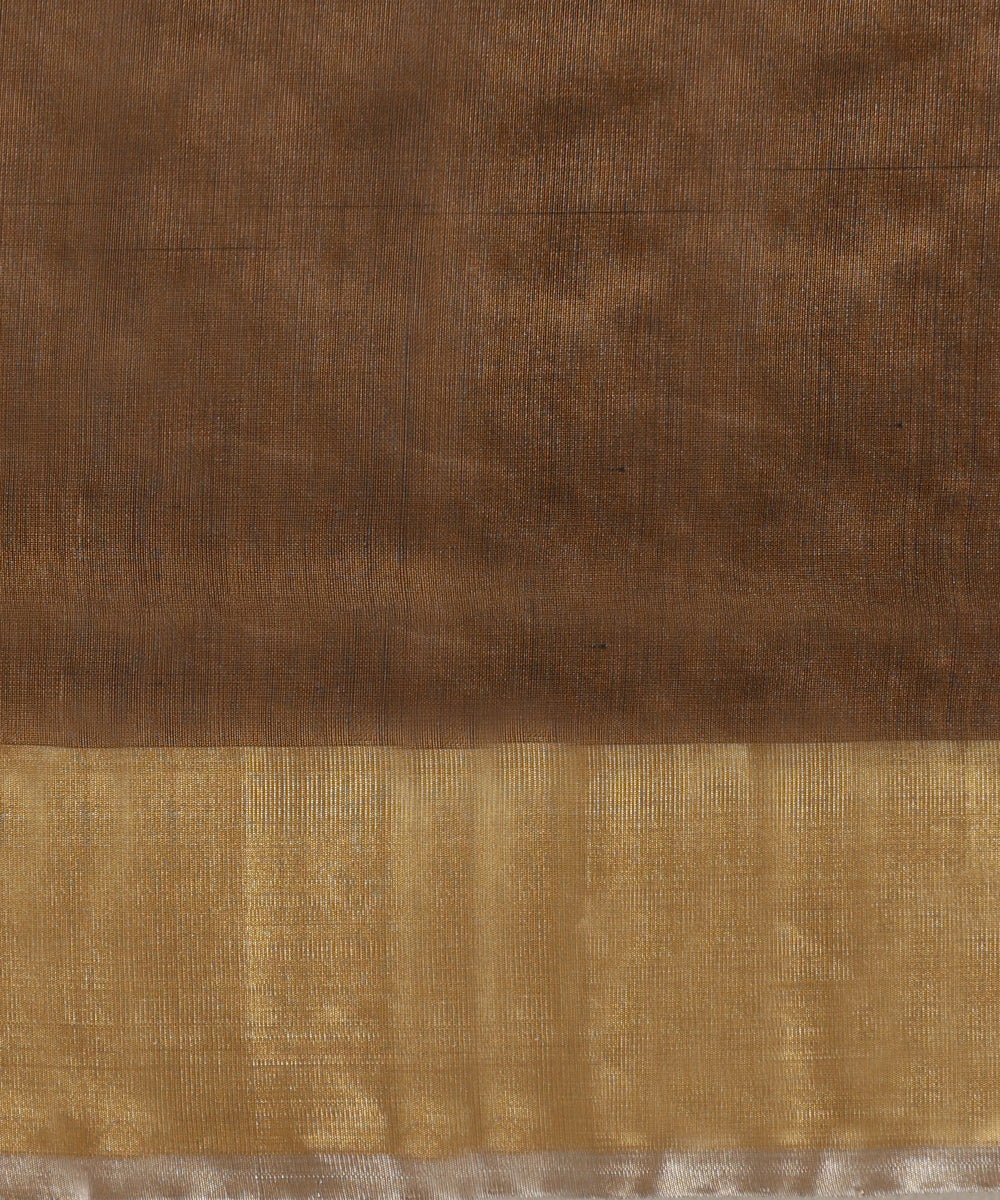 Handloom_Brown_Pure_Chanderi_Silk_Saree_With_Big_Chidiyaa_Booti_And_Nakshi_Border_WeaverStory05