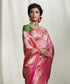 Handwoven Pink Kimkhab Banarasi Saree With Paisleys