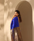 Electric Blue Handloom Pure Plain Chanderi Silk Saree With 6 Inches Border