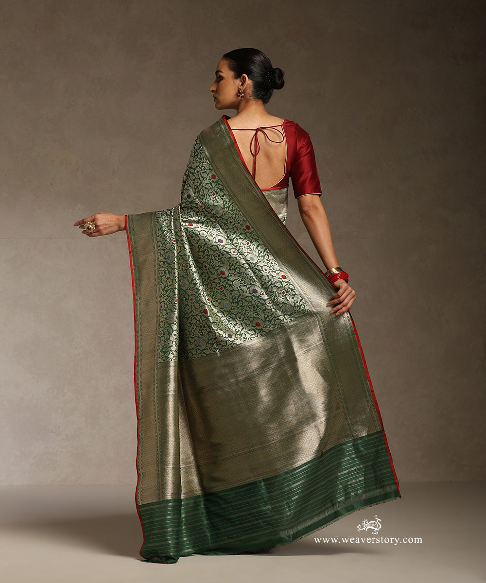 Green_Handloom_Katan_Silk_Kimkhab_Banarasi_Saree_With_Meenakari_WeaverStory_03