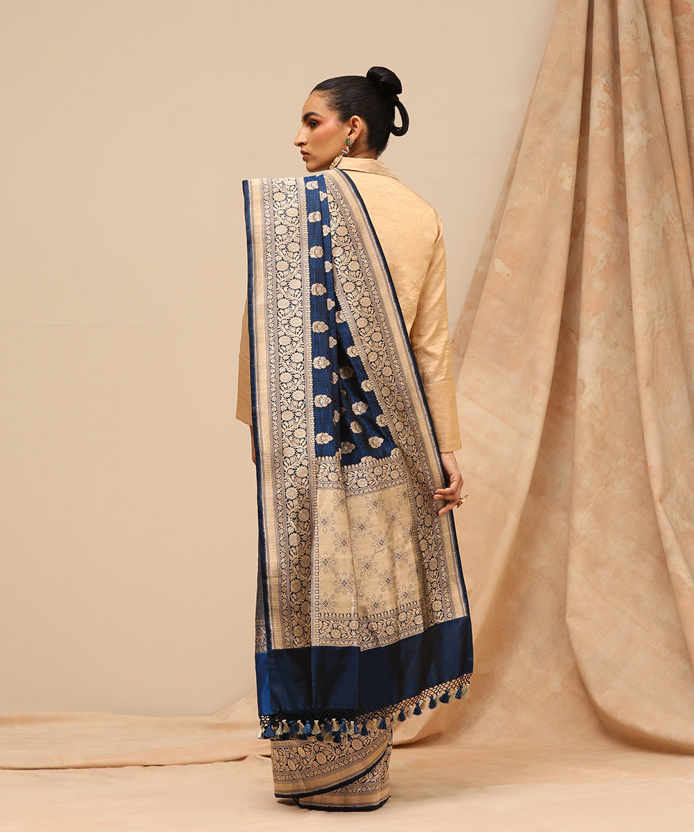 Dark_Blue_Handloom_Pure_Satin_Silk_Tanchoi_Banarasi_Saree_With_Zari_Motifs_WeaverStory_03
