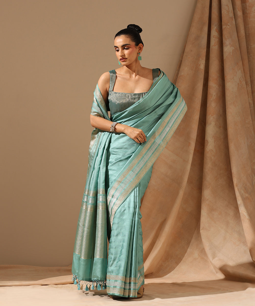 Handloom_Sage_Green_Pure_Satin_Silk_Tanchoi_Banarasi_Saree_With_Zari_Border_WeaverStory_02