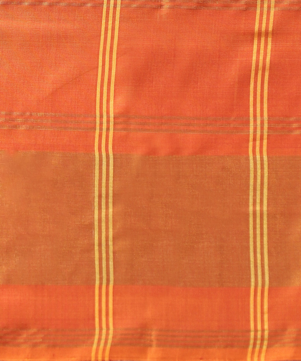 Blue_And_Rust_Handloom_Pure_Mulberry_Silk_Ikat_Patola_Saree_With_Checks_WeaverStory_05