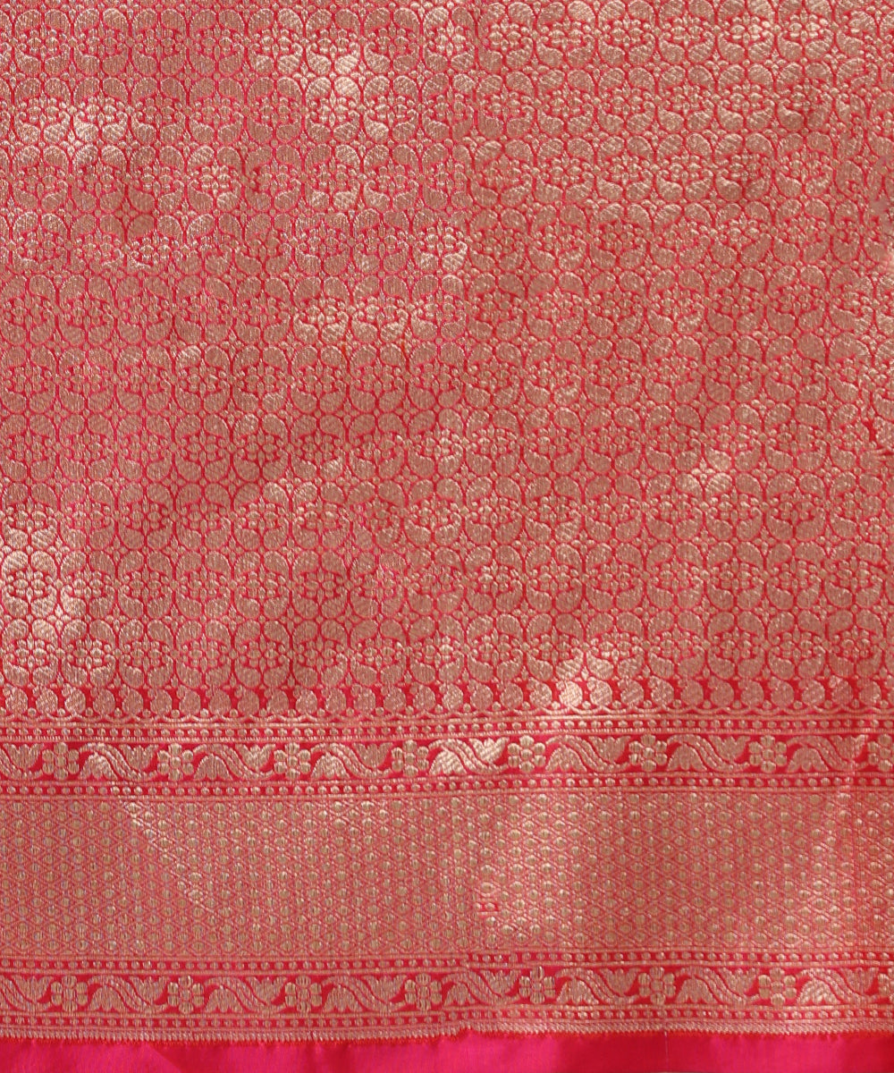 Pink_Handloom_Pure_Katan_Silk_Banarasi_Saree_With_Cutwork_Zari_Booti_WeaverStory_05