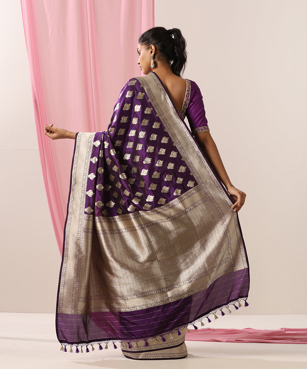 Purple_Handloom_Pure_Katan_Silk_Banarasi_Saree_With_Cutwork_Zari_Booti_WeaverStory_03