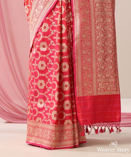 Handloom_Pink_Pure_Katan_Silk_Banarasi_Saree_With_Meenakari_Jaal_WeaverStory_04