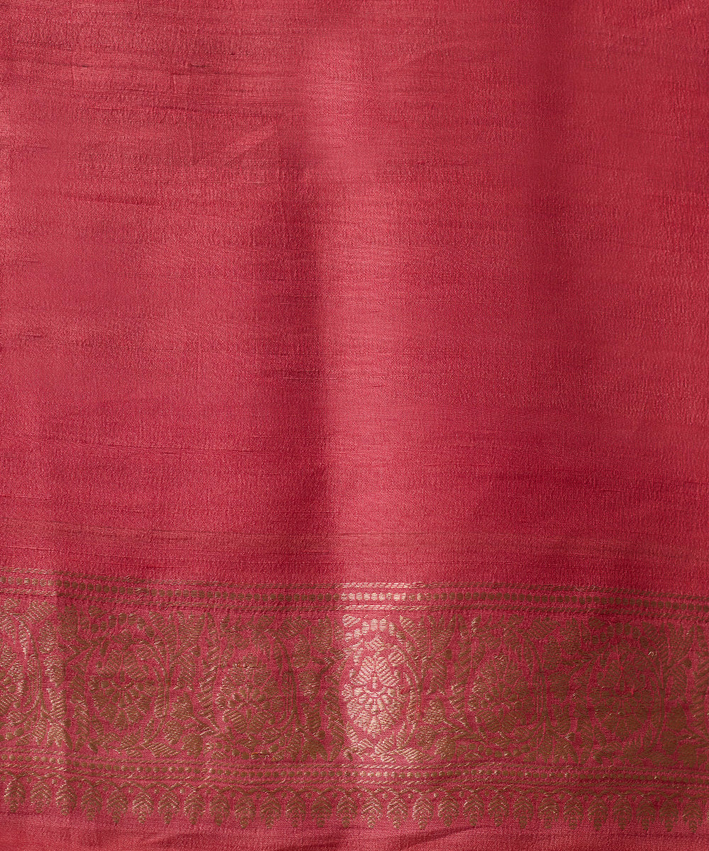 Handloom_Magenta_Pure_Tussar_Georgette_Banarasi_Saree_With_Hand_Brush_Painted_Border_WeaverStory_05