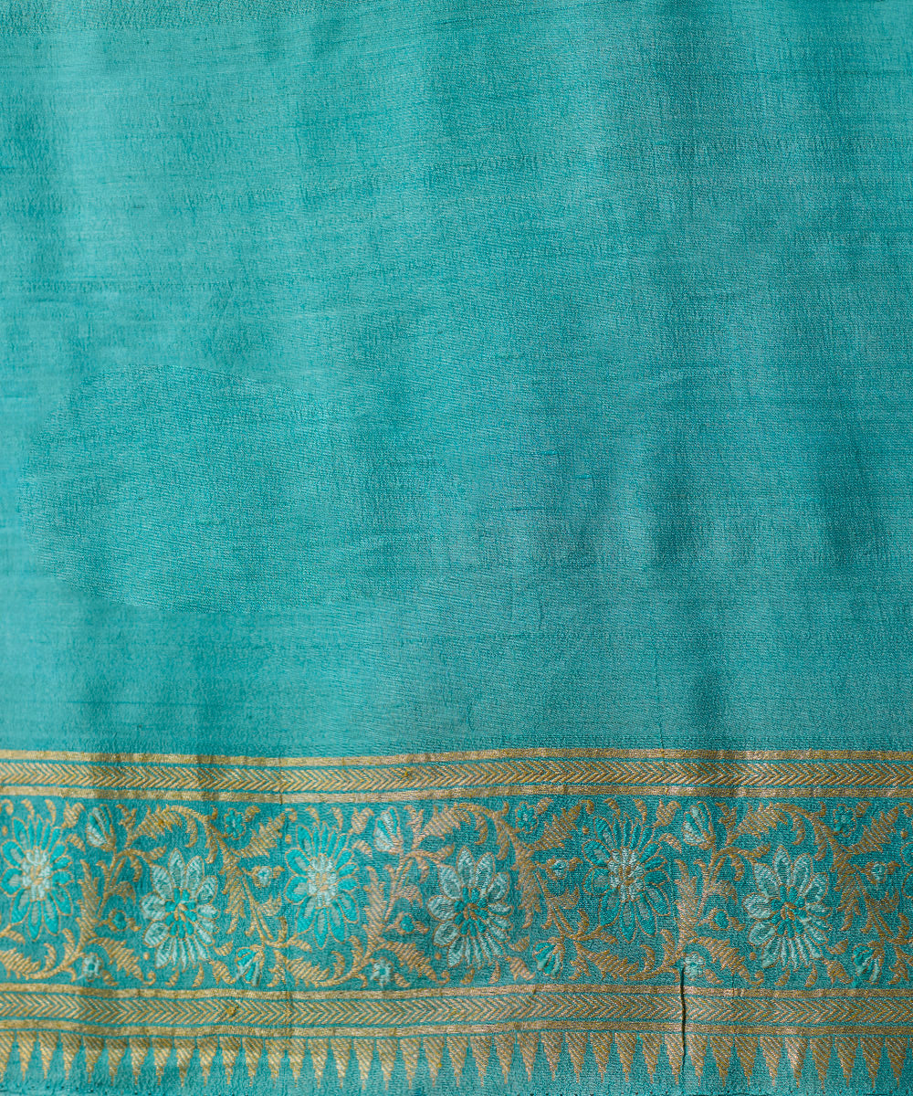 Turquoise_Blue_Handloom_Pure_Tussar_Georgette_Banarasi_Saree_With_Meenakari_WeaverStory_05