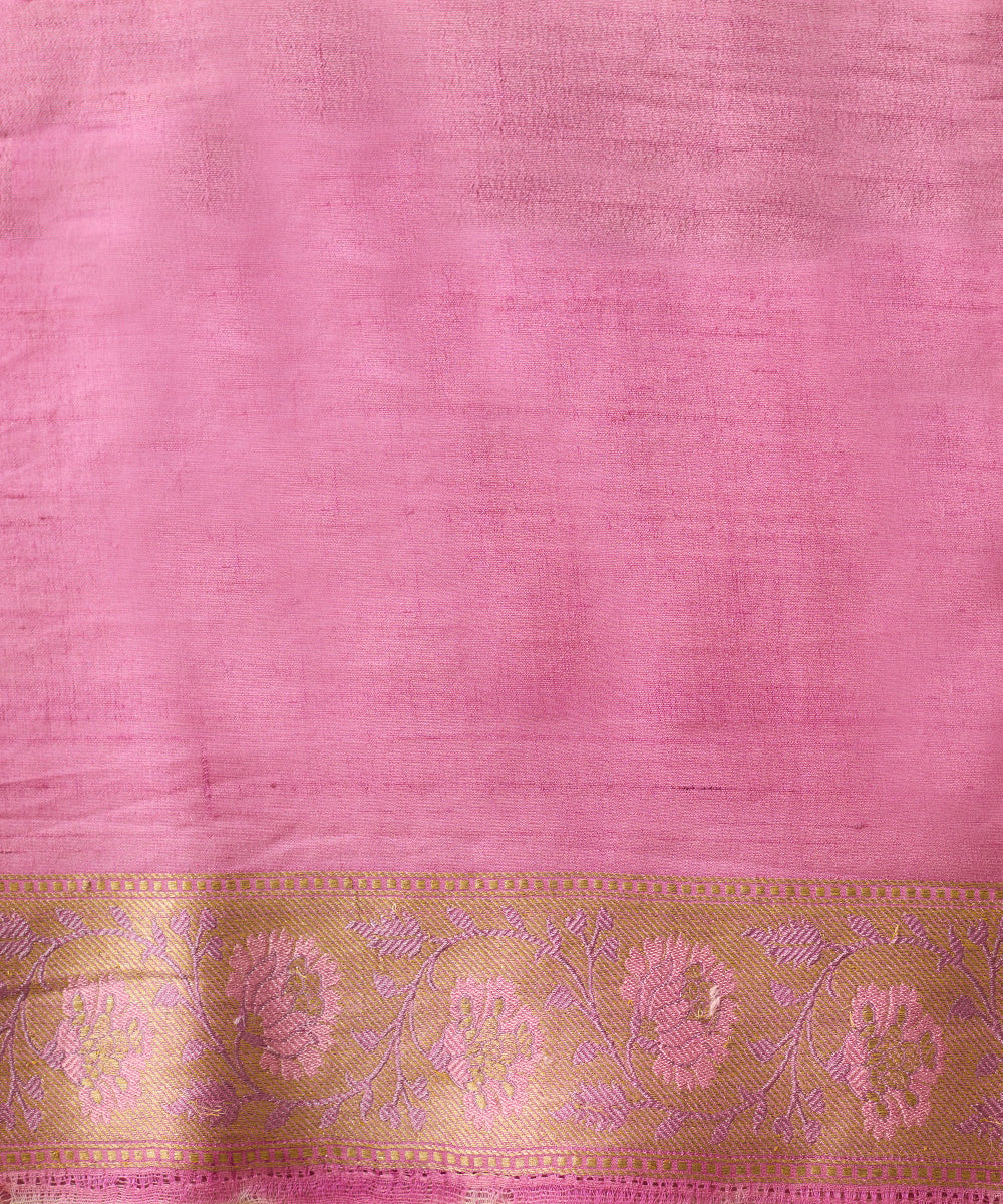 Pigeon_Blue_Handloom_Pure_Tussar_Georgette_Banarasi_Saree_With_Meenakari_Flowers_WeaverStory_05