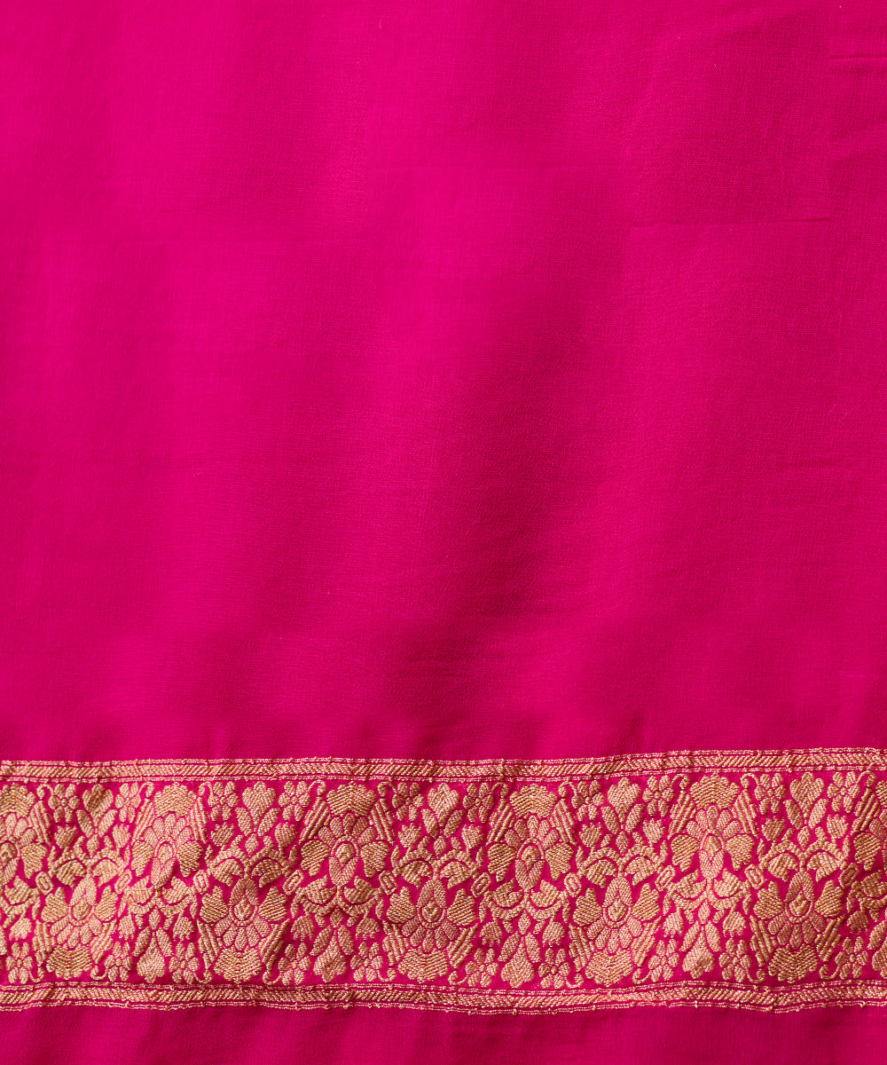 Mustard_And_Rani_Pink_Double_Shaded_Handloom_Banarasi_Georgette_Saree_WeaverStory_05