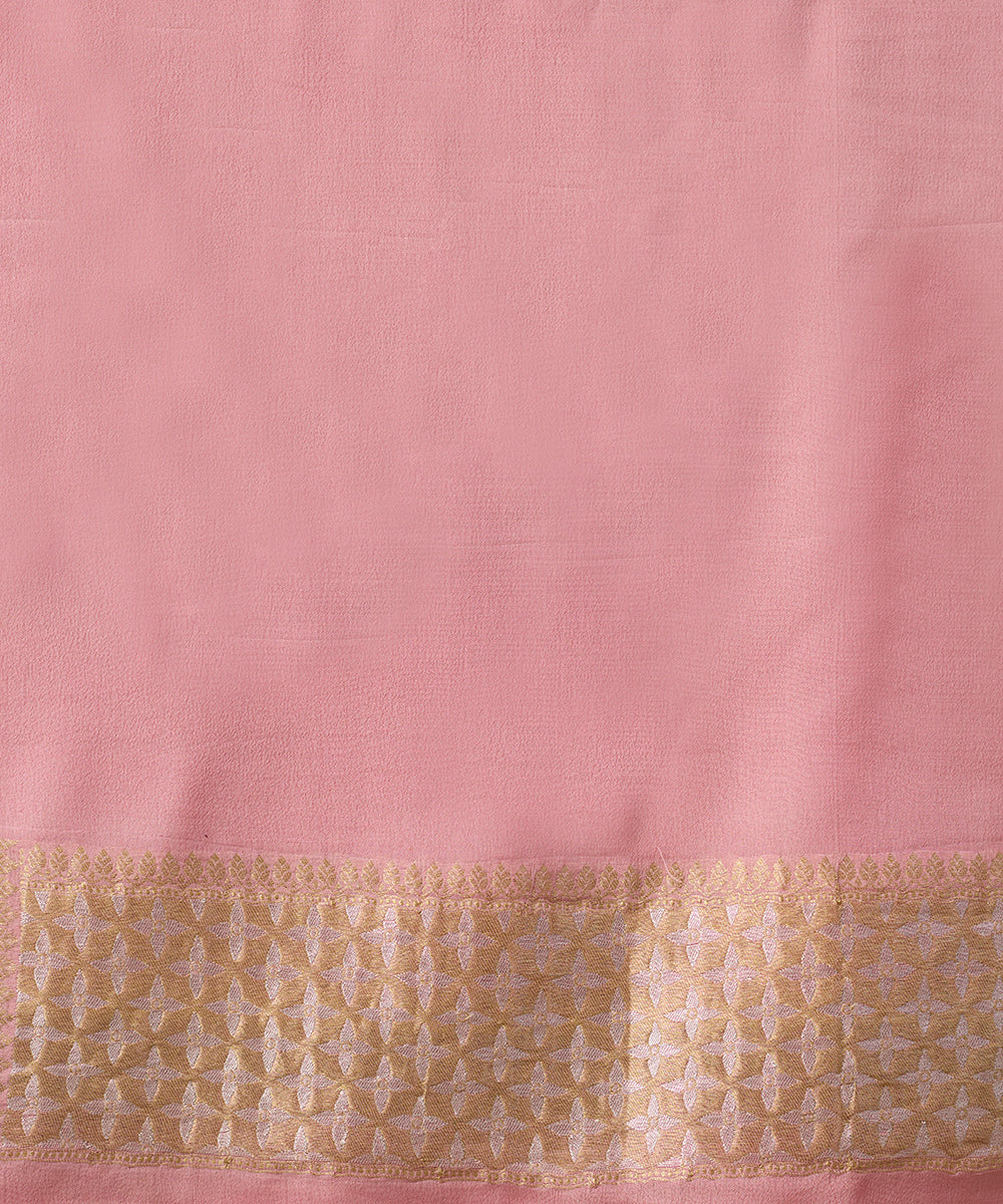 Handloom_Pink_Pure_Georgette_Banarasi_Saree_With_All_Over_Flowers_WeaverStory_05