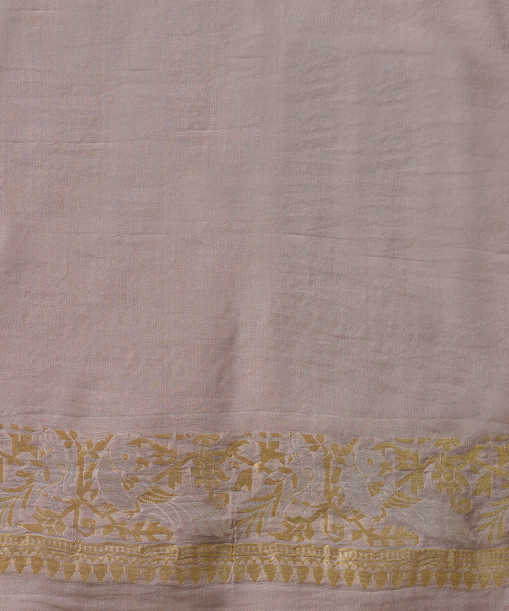 Grey_Handloom_Pure_Georgette_Banarsai_Saree_With_Peacocks_WeaverStory_05