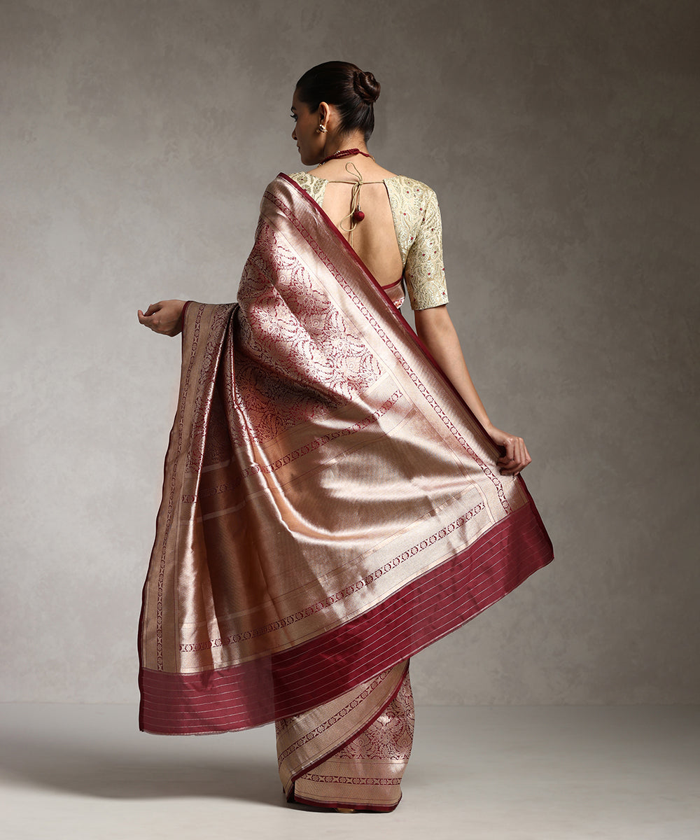 Handloom_Wine_Pure_Katan_Silk_Zari_Tanchoi_Banarasi_Saree_WeaverStory_03
