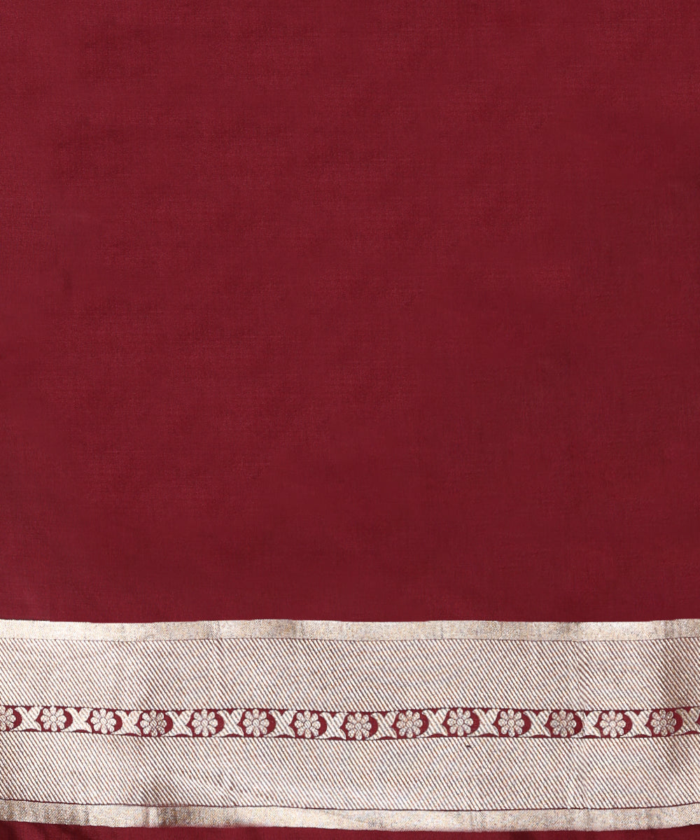 Handloom_Wine_Pure_Katan_Silk_Zari_Tanchoi_Banarasi_Saree_WeaverStory_05