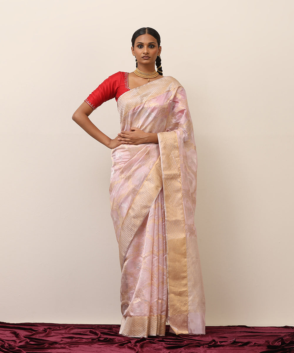 Baby_Pink_Handloom_Pure_Chanderi_Silk_Saree_With_Shikargah_Design_All_Over_WeaverStory_02