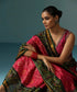 Hot_Pink_Handloom_Pure_Mulberry_Silk_Ikat_Patola_Saree_With_Green_Border_And_Palla_WeaverStory_01