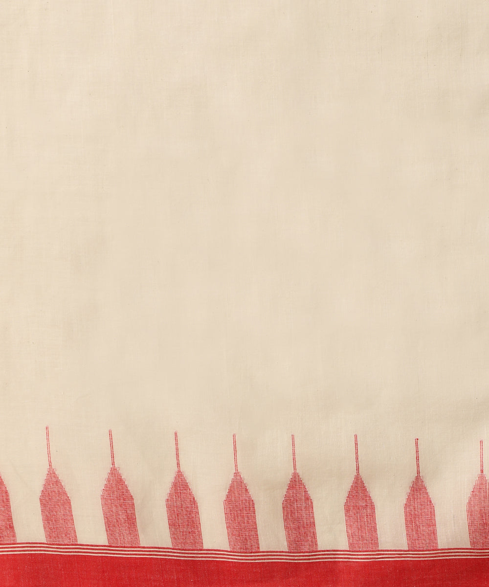Handloom_Ivory_Handspun_Cotton_Dhakai_Jamdani_Saree_With_Maa_Durga_On_Pallu_WeaverStory_06