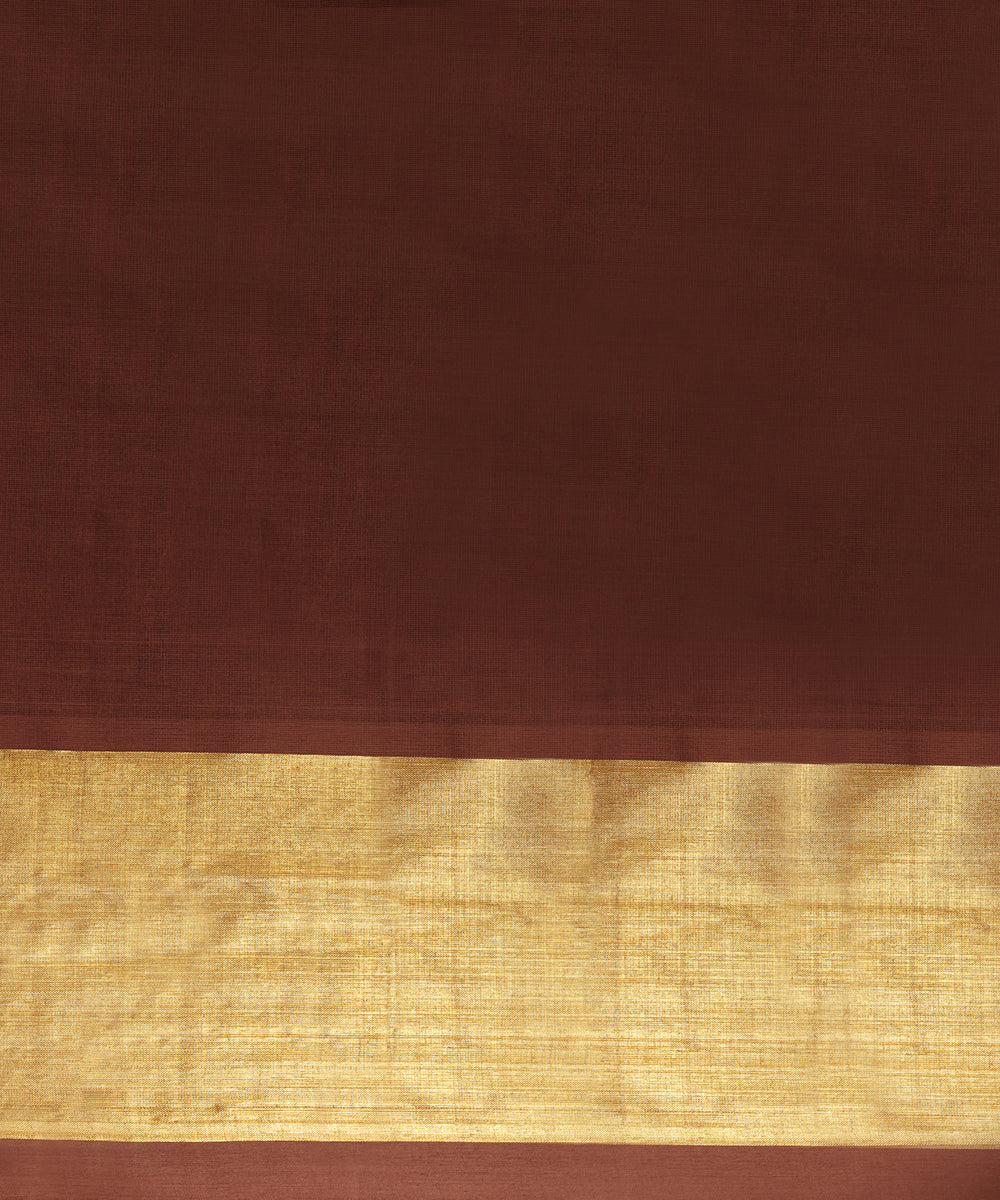 Handloom_Brown_Pure_Cotton_Silk_Venkatagiri_Revival_Saree_With_Gold_Zari_Border_WeaverStory_05