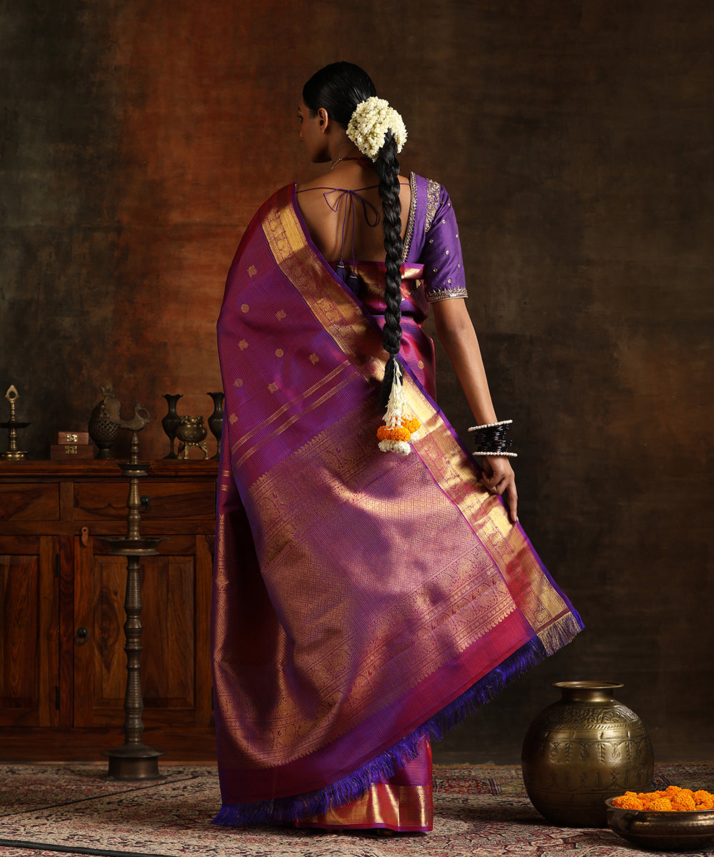 Handloom_Purple_Pure_Silk_Vaira_Oosie_Kanjivaram_Saree_With_Pure_Zari_WeaverStory_03