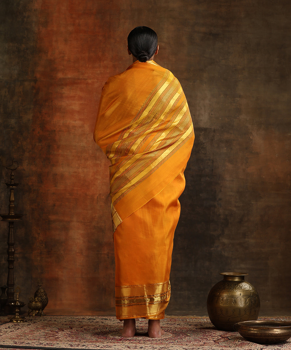 Mustard_Handloom_Pure_Silk_Venkatagiri_Revival_Saree_With_Rudraksh_Petu_Border_WeaverStory_03