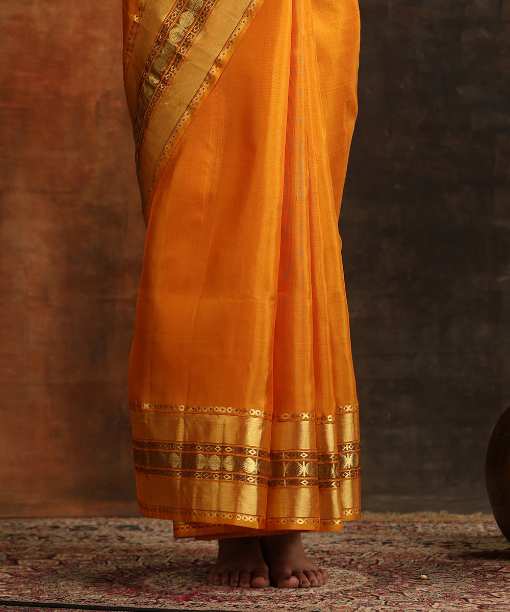 Mustard_Handloom_Pure_Silk_Venkatagiri_Revival_Saree_With_Rudraksh_Petu_Border_WeaverStory_04
