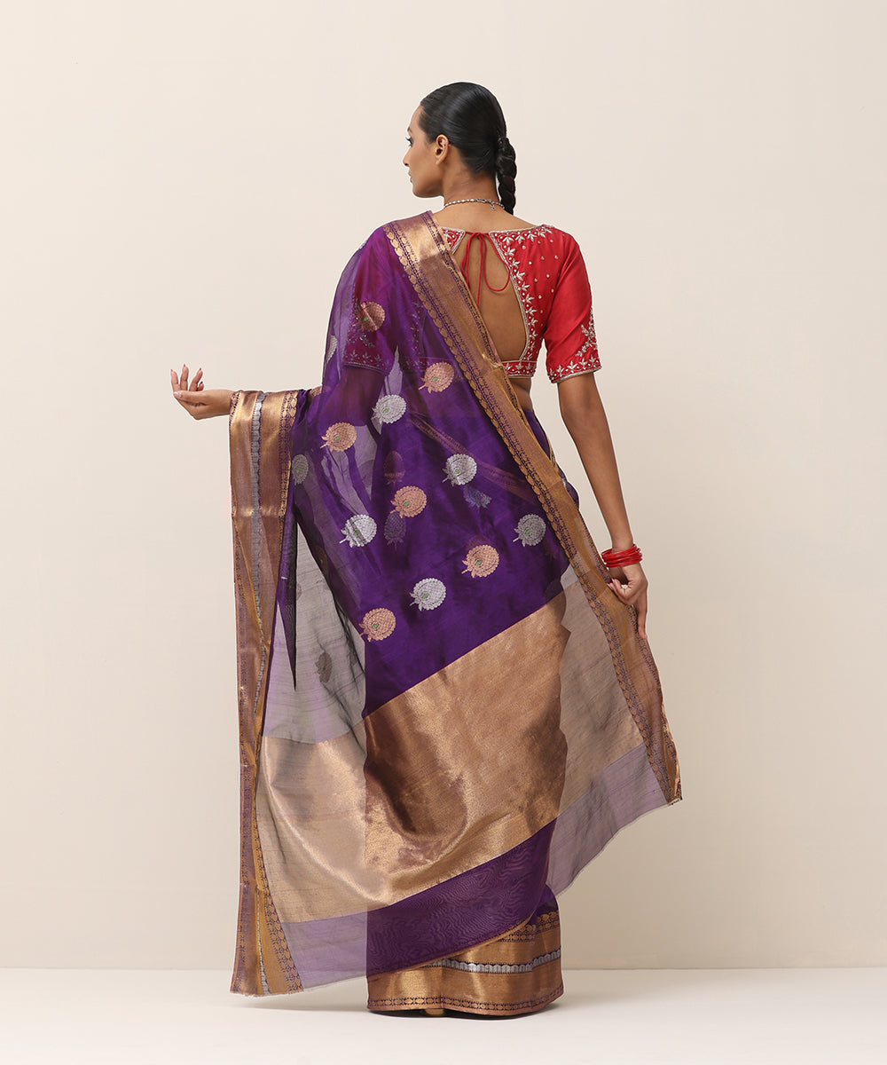 Handloom_Purple_Pure_Silk_Chanderi_Saree_With_Antique_Zari_Border_WeaverStory_03
