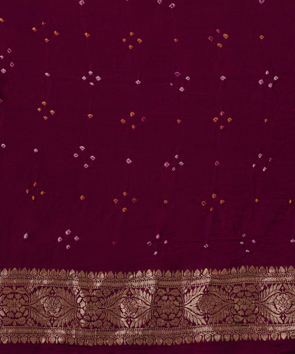Purple_Handloom_Pure_Georgette_Banarasi_Bandhej_Saree_Cutwork_Jaal_WeaverStory_05