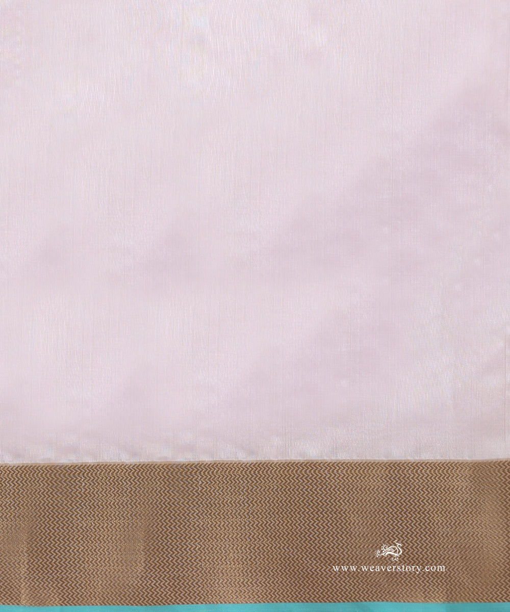 Soft_Pink_Handloom_Pure_Silk_Chanderi_Saree_With_Gold_Border_And_Ice_Blue_Selvedge_WeaverStory_05