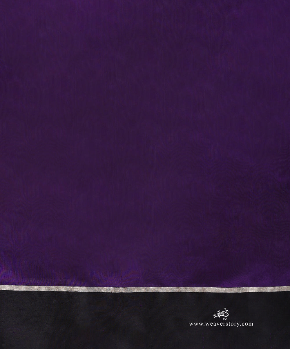 Handloom_Purple_Soft_Silk_Chanderi_Saree_With_Corn_Motif_And_Black_Border_WeaverStory_05