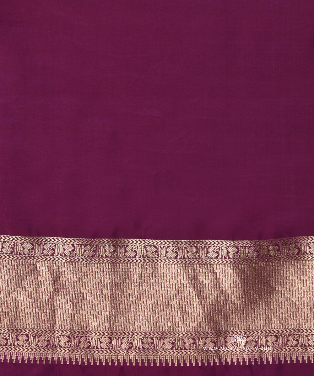Purple_Handlooom_Pure_Katan_Silk_Saree_Zari_And_Resham_Cutwork_Floral_Jaal_WeaverStory_05