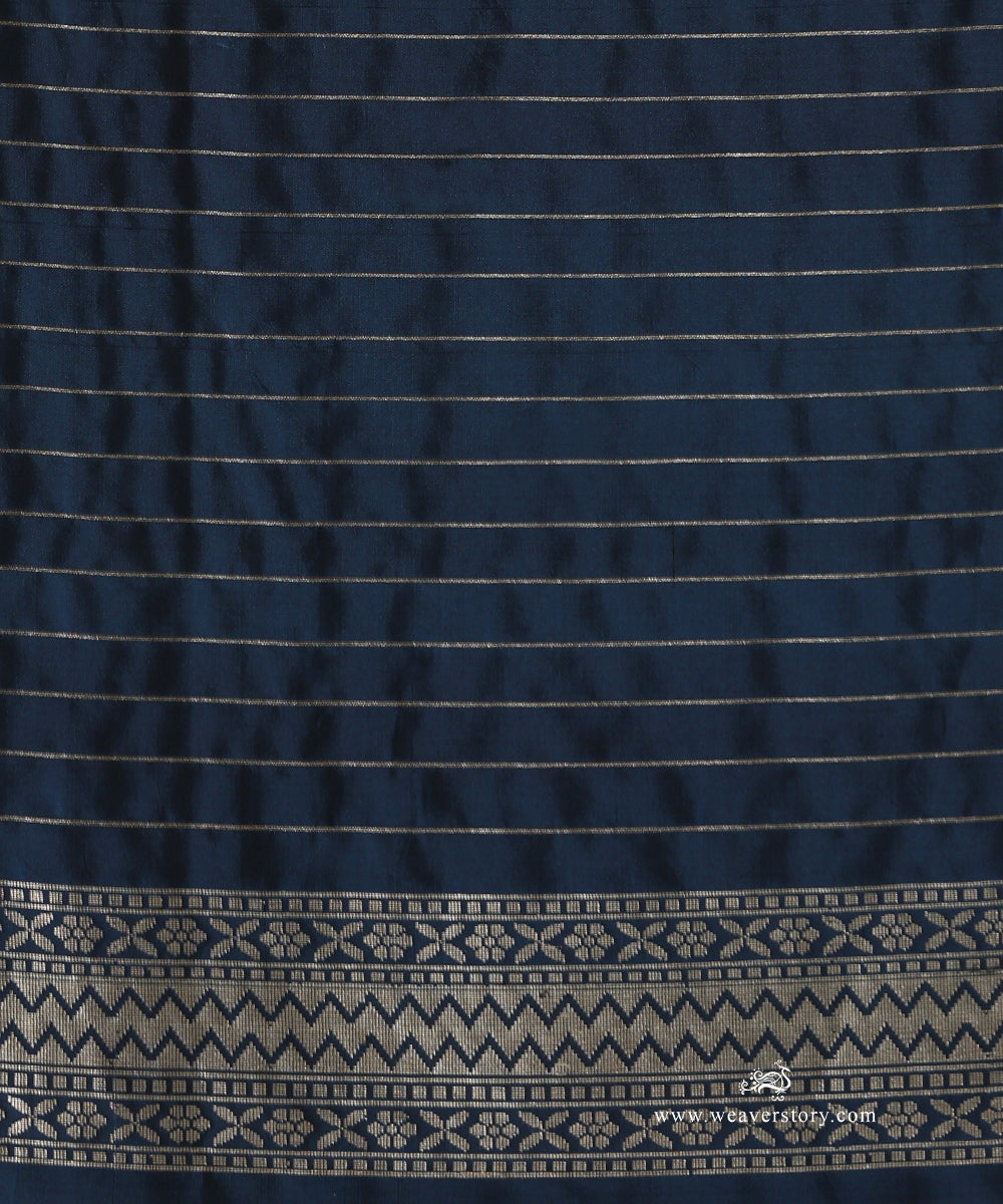 Navy_Blue_Handloom_Pure_Katan_Silk_Kimkhab_Banarasi_Saree_WeaverStory_05