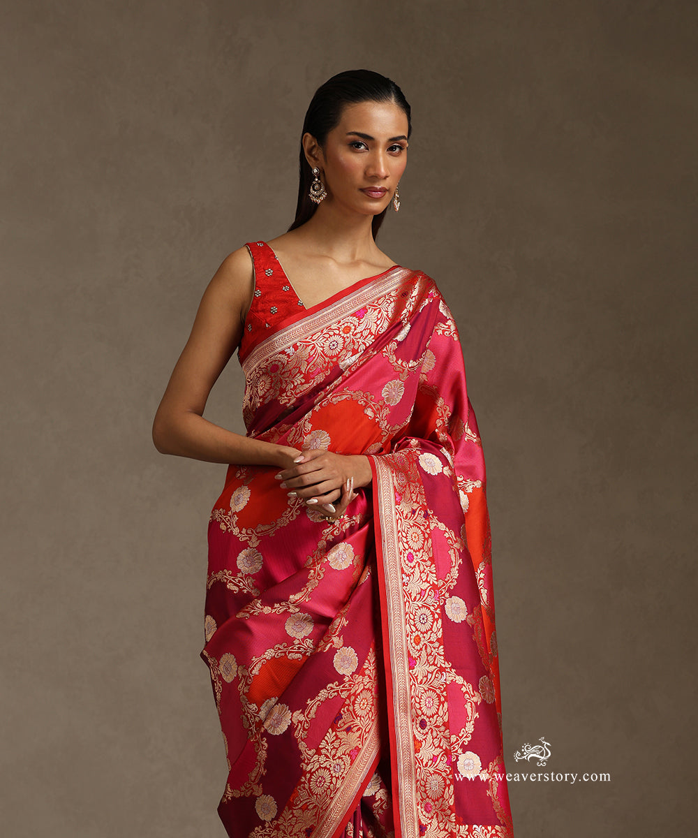 Handloom_Pink_Pure_Katan_Silk_Rangkaat_Banarasi_Saree_With_Floral_Kadhwa_Jaal_WeaverStory_01