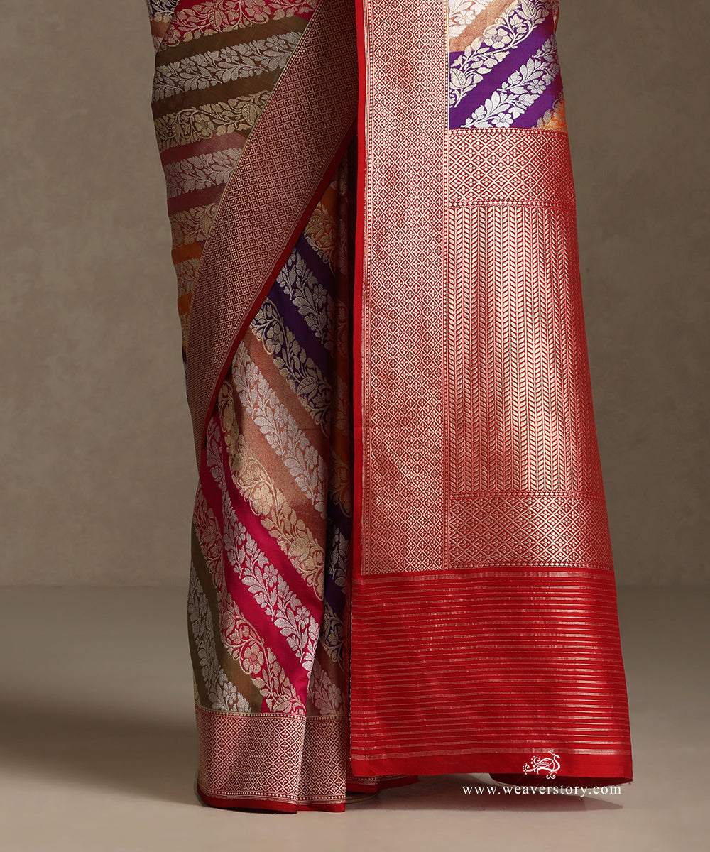 Handloom_Multicolour_Pure_Katan_Tissue_Silk_Rangkaat_Banarasi_Saree_With_Diagonal_Floral_Kadhwa_Bel_WeaverStory_04