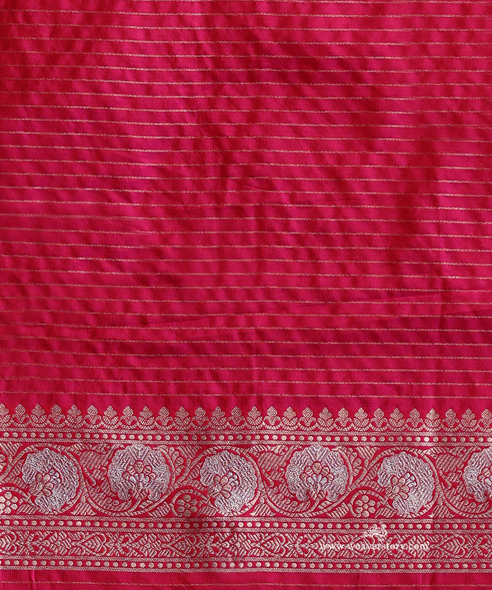 Handloom_Hot_Pink_Pure_Katan_Silk_Cutwork_Banarai_Saree_With_Gold_And_Silver_Floral_Bel_WeaverStory_05
