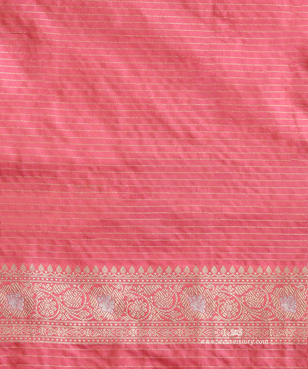 Handloom_Neon_Pink_Pure_Katan_Silk_Cutwork_Banarasi_Saree_With_Gold_Silver_Floral_Jaal_WeaverStory_05