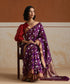 Handloom_Purple_Pure_Soft_Silk_Chanderi_Saree_With_Gold_Small_Flowers_Saffron_Jaal_And_Silver_Boota_WeaverStory_01