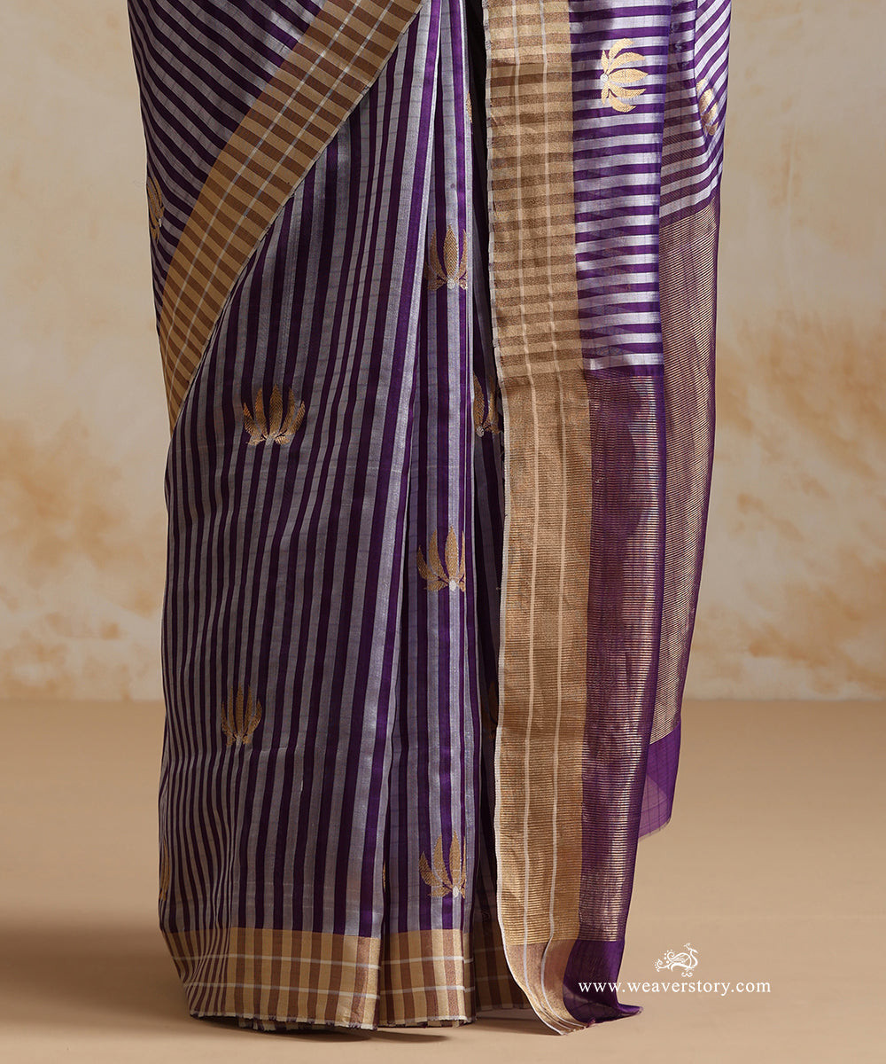 Handloom_Purple_Pure_Soft_Silk_Chanderi_Saree_Lotus_Motif_WeaverStory_04